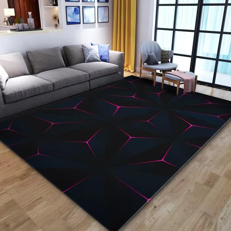 3D Vortex Illusion Teppich für Wohnzimmer Heimdekorationen Sofatisch Große Flächenteppiche Spielzimmer Rutschfeste Bodenmatte Alfombra