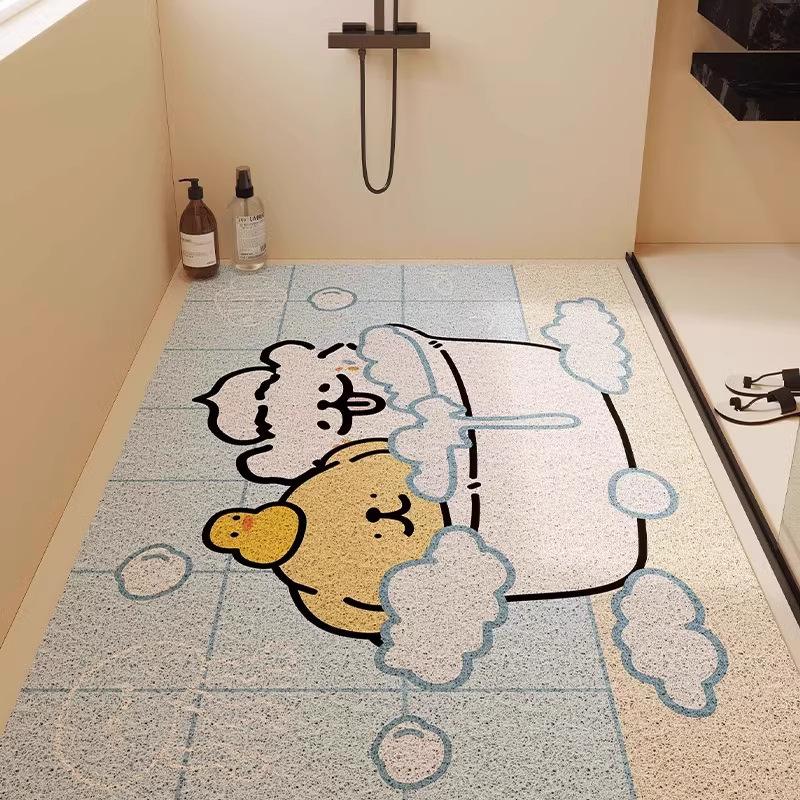 

Bathroom Hollow Silk Circle Floor Can Be Cut Mat Non Slip Floor Mat Shower Room Bathroom Toilet Anti Fall Dirt Resistant Mat 40X60cm