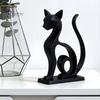 Élégant Cadeau pour la Maison Minimaliste Figurine de Chat Imprimée en 3D, Ornement Statuette d'Animal Décorative, Petite Sculpture de Bureau Décoration d'Intérieur Créative Détaillée