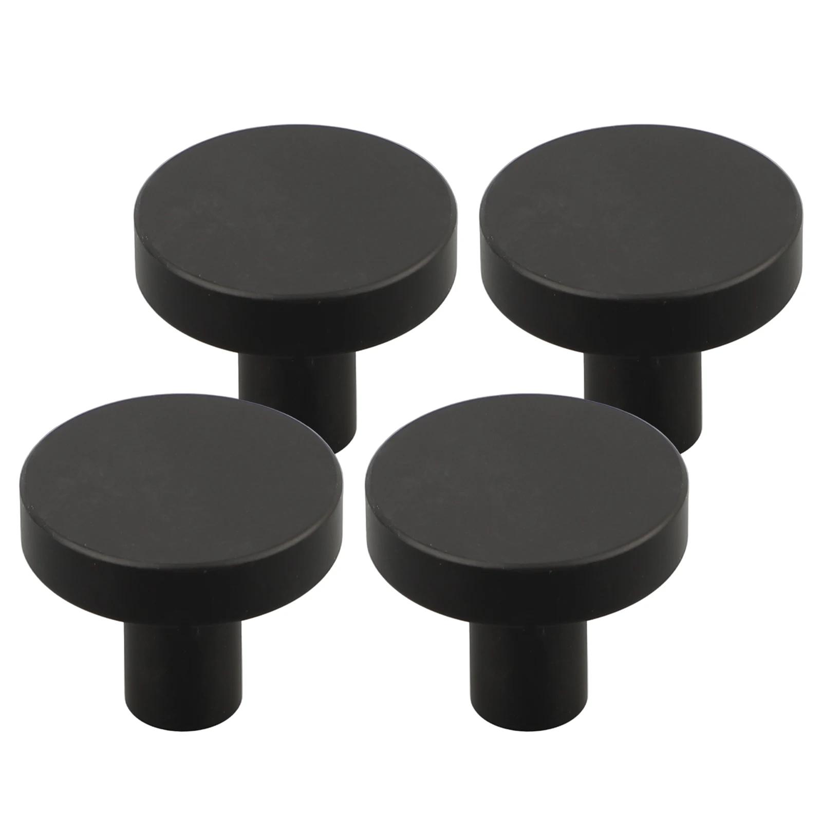 4pcs Modern Minimalist Round Single Hole Handle Cabinet Drawer Space Aluminum Handle Furniture Small Handle Cabinet Accessories чёрный