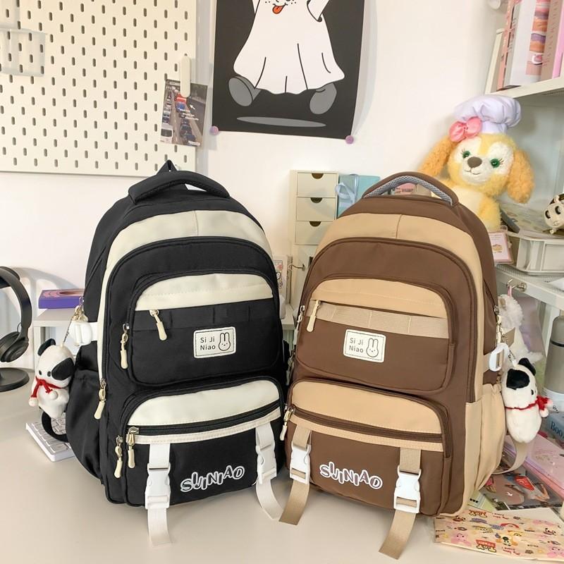 Letter Backpack Pattern Large Capacity Outdoor Travel Bag Student Schoolbag