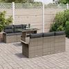 VidaXL Ensemble de canapés de jardin de 7 pièces avec coussins gris en poly rattan 3348205