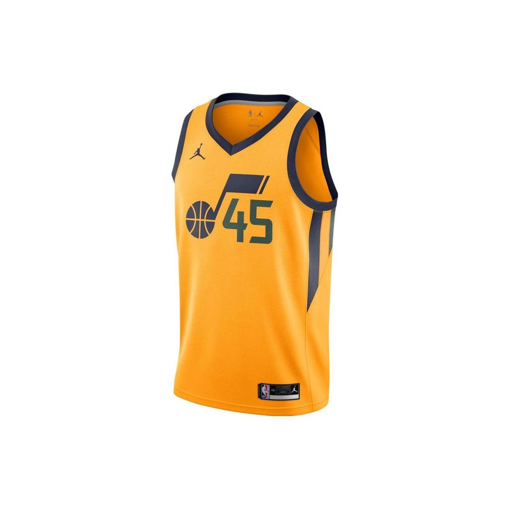 Nike Mitchell No. 45 Jazz Crew Neck Basketball Vest 20-21 Fan Edition Men Tops Yellow CV9496-719