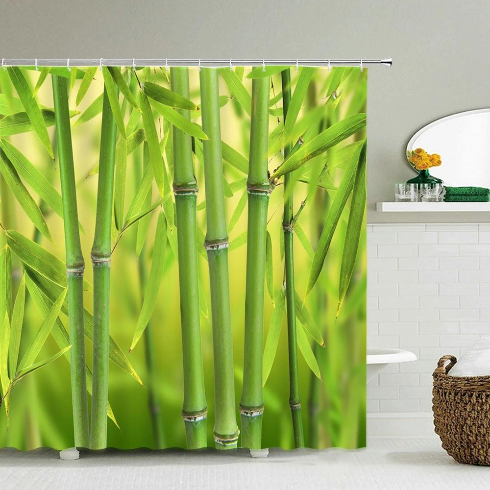 

Shower Curtain Partition No-Drilling Installation, Calm Nature Decor for Bathrooms, Reinforced Eyelets & Easy to Clean 90X180CM