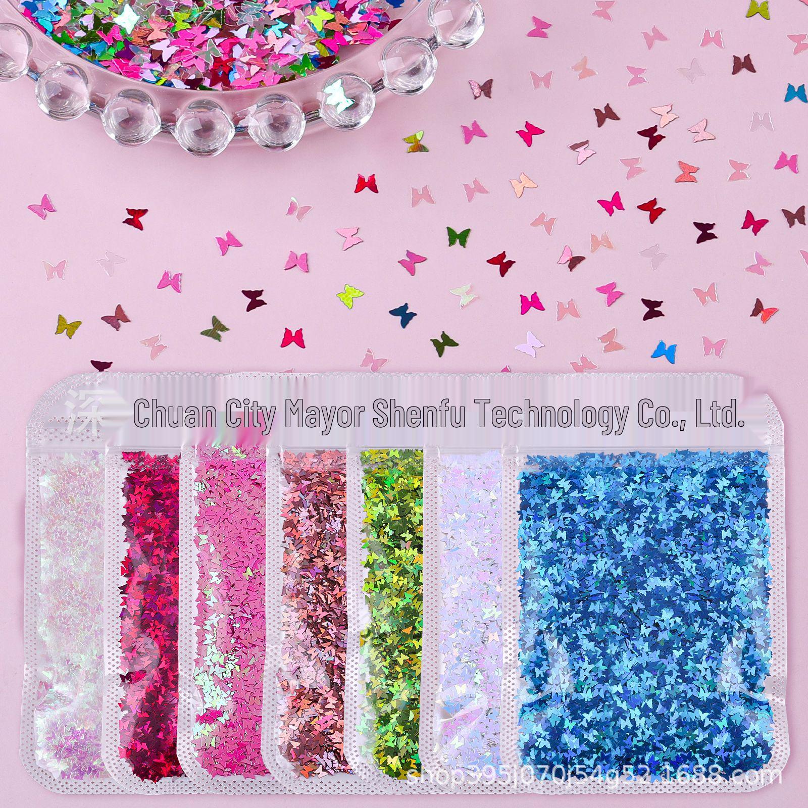 Christmas Iridescent Butterfly Slime & Nail Decoration Glitter 3g