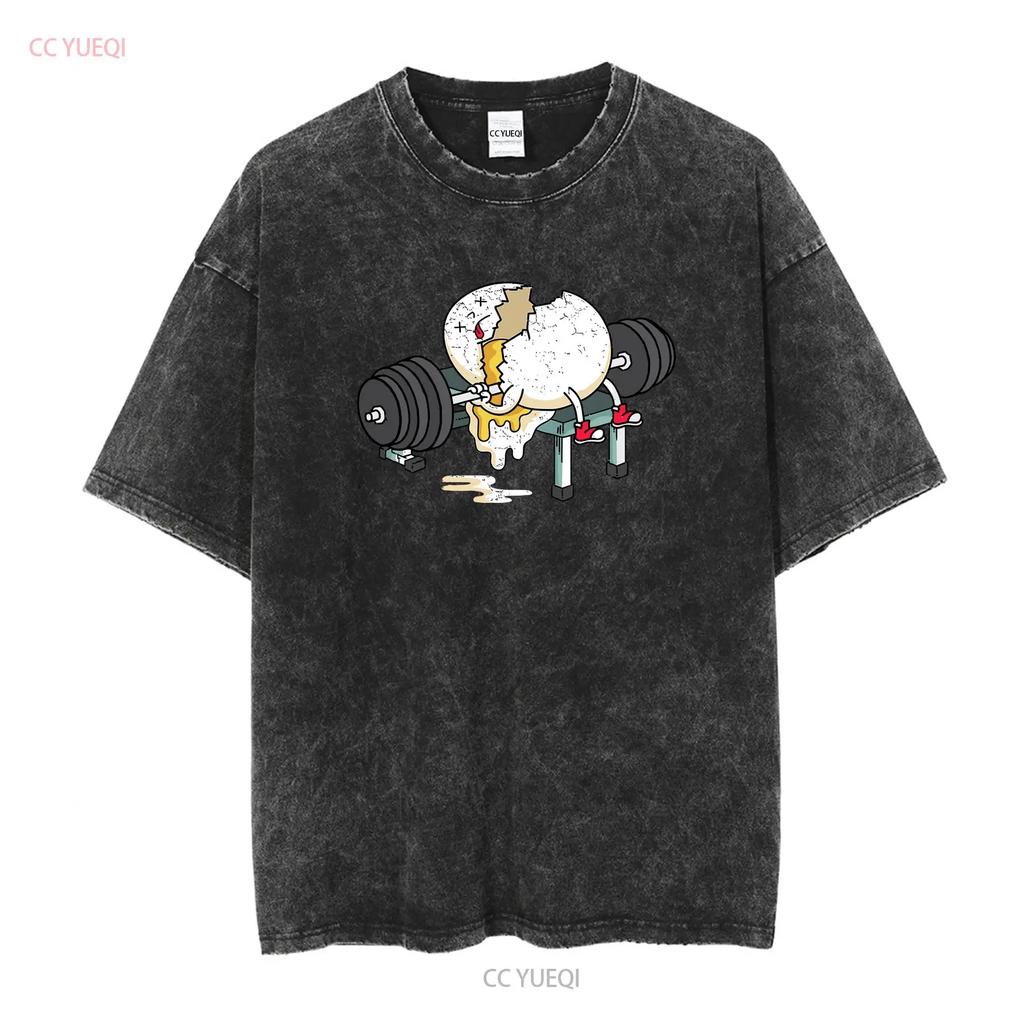 NEW LIMITED Funny Egg Fitness Gym Lifting Workout Idea T Shirt Size S 5XL Vintage Washed Soft Graphic Versatile Comfortable