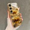 Gorgeous gold lotus patterned glass phone case for Samsung Galaxy S26 S25 S24 S23 S22 S21 S20 fe/plus/Ultra hard case back cover