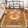 Wheel of Fortune Tarot Card Golden Woman Rug Mystical Home Decor Bedroom Floor Mat Wall Art