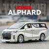 RSXE2 Large 1/24 Toyota ALPHARD Toy Car Model Alloy Diecast Simulated Sound Light 6 Doors Opened Toy Vehicle Children Gift Stylish Col