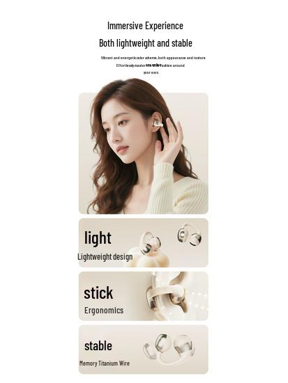 M09 Wireless Bluetooth Ear Clip Earphones for Huawei/Sony - High-Quality Noise-Reducing Headphones