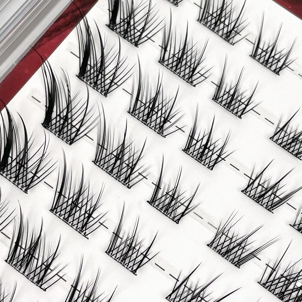 Self-Adhesive Fox Eye False Eyelashes Manga DIY Lash Extensions Individual Lashes  DIY At Home