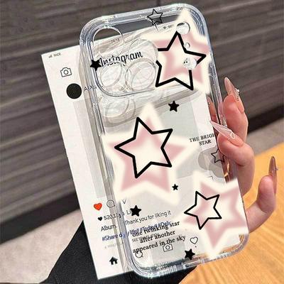 Korean Cute Y2k Star Transparent Phone Cases For IPhone 17 Pro Max 16 15 11 13 14 Pro Max Plus 17 Air 12 Mini 16E IPhone17 Cover