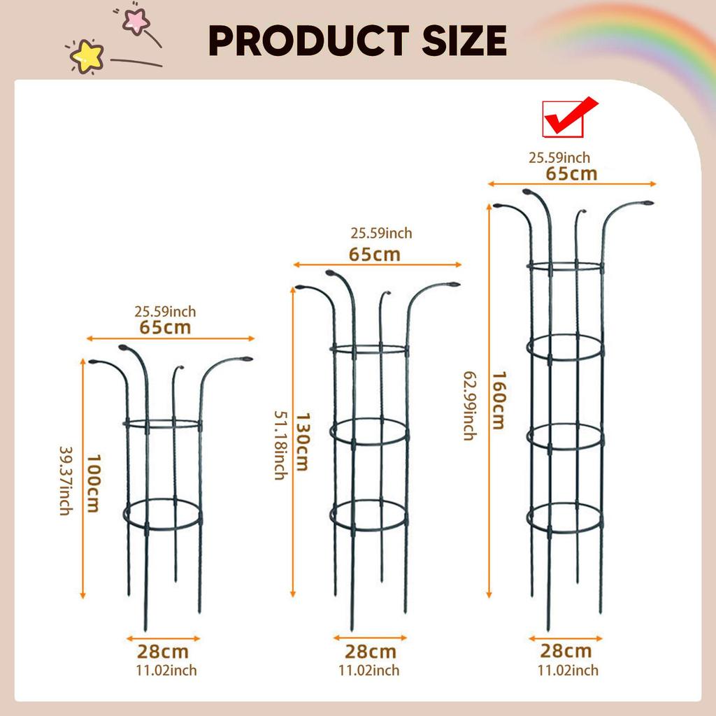 Plants Trellis Multifunctional Vertical Indoor Outdoor for Patio Vines Roses 160cm