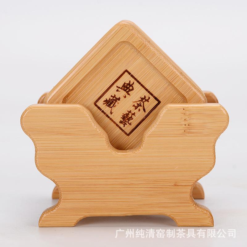 6PCS Round Shape Bamboo Coaster Cup Rest   for Glass Cups Tea Cup Coffe Mug Bottle Water Holder Natural Home Decor