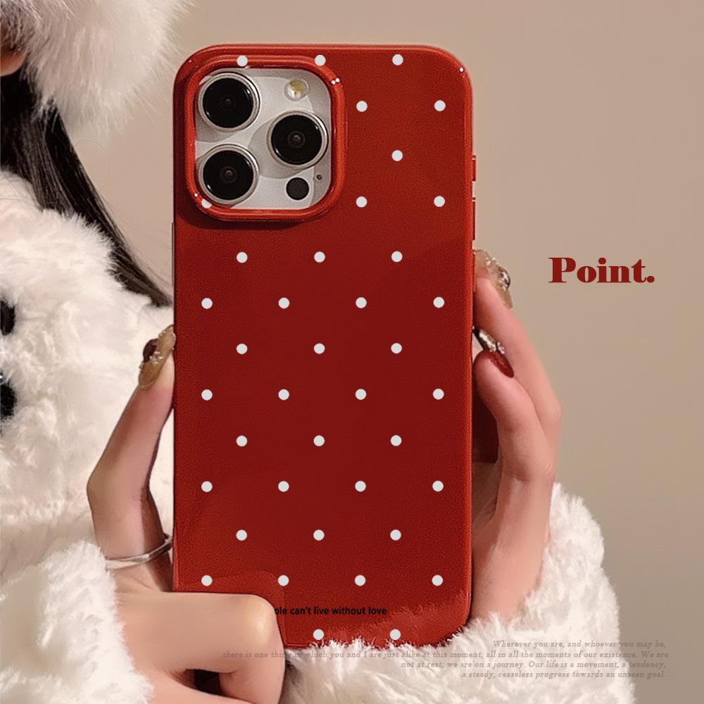 Vintage White Polka Dot Phone Case for iPhone 17 iPhone 17 Pro Max
