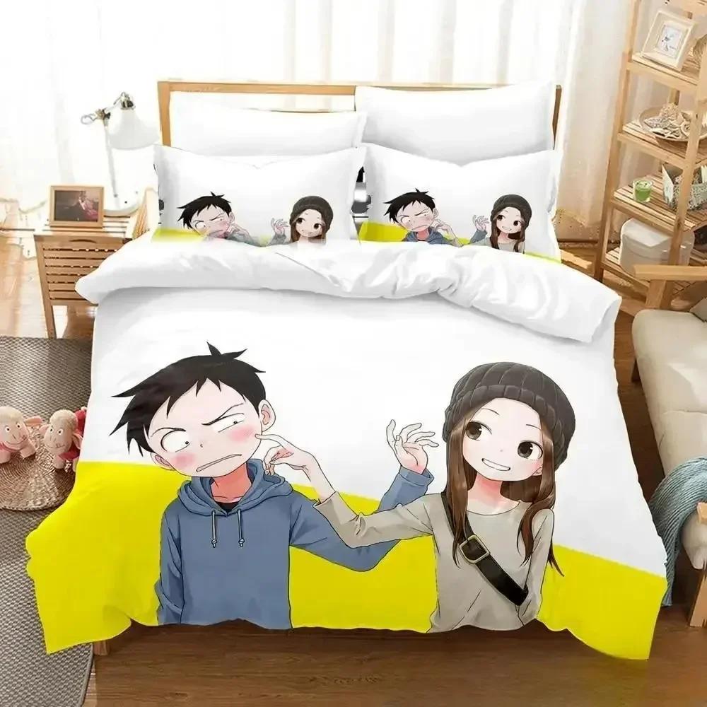 

Teasing Master Takagi-san Комплект постельного белья Single Twin Full Queen King Size Комплект постельного белья для взрослых и детей, комплект пододеяльников, 3D-кровать в стиле аниме 70x133cm 2pcs