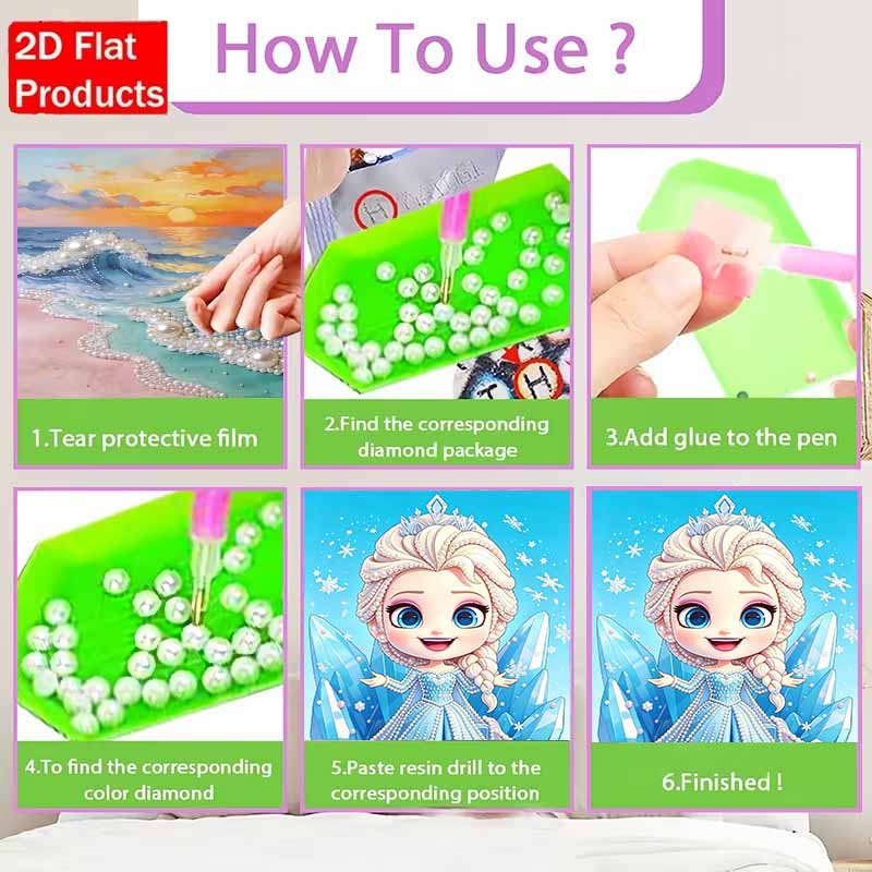 Disney Pearl Painting Elsa Childhood DIY Pearl Painting Gem Art Pearl Dot Painting Picture Crafts Adult Beginner Gifts Home Decor