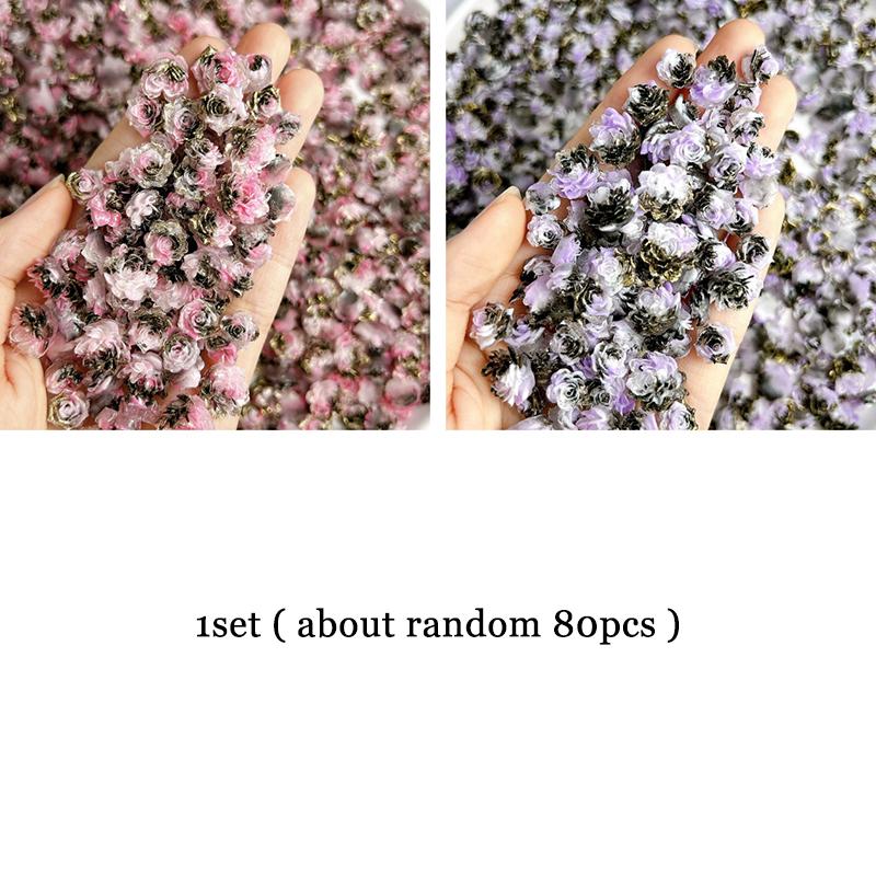 

WTEMPO Mixed Style Sweet Flowers Shaped Designs Nail Art Decorations Kit Resin Exquisite Wearable Nails Accessories DIY Crafts Making Supplies random*80pcs разноцветный