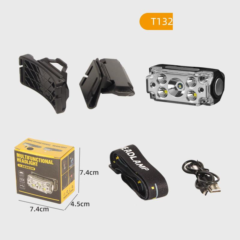 Mini Dual COB Headlamp Sensor Hat Clip Headlight 5 Lighting Modes Outdoor Camping Hunting Flashlight Induction Head Lamps