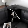 Black White Female Cushion Cover Natural Linen Organic Fabric Double-Sided Printing Sofa Home Decor Gift Pillow Case