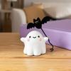 Cute Resin Ghost Statue Walking Dog Figurine, Holding Bat Balloon Statue, Spooky Halloween Children Room Desktop Decor Decor, Mini Stable Base