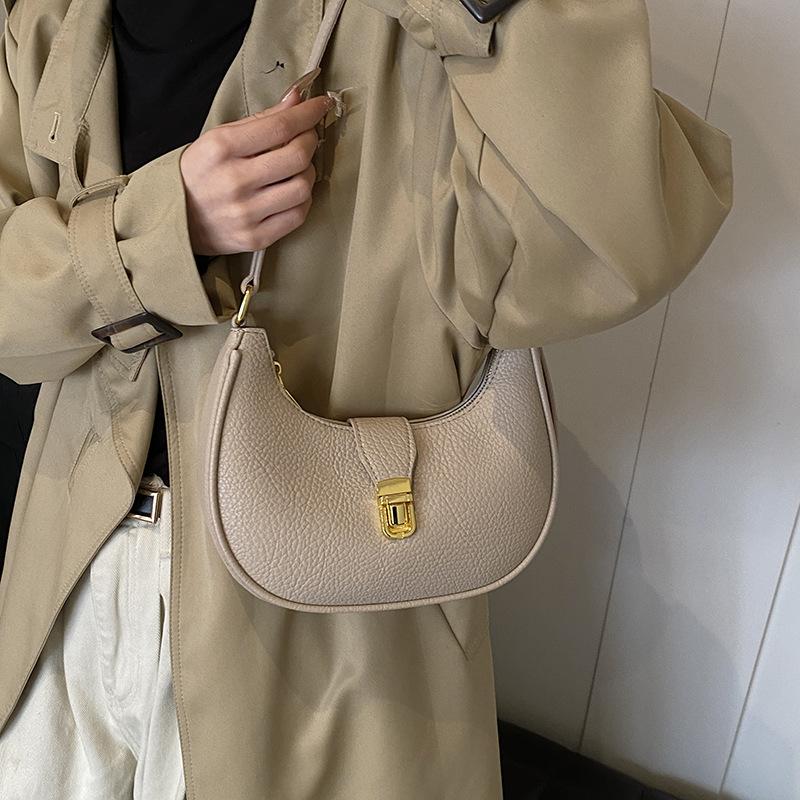 Strukturierte matte Unterarmtasche Damen-Tasche Herbst und Winter Retro-Mode Umhängetasche Pendler-Unterarmtasche