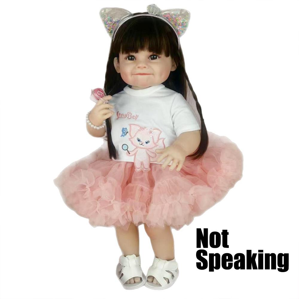 

Rebirth Doll Simulation Baby 55cm Waterable Vinyl Doll Full Gel Gift Princess 55cm белый/розовый