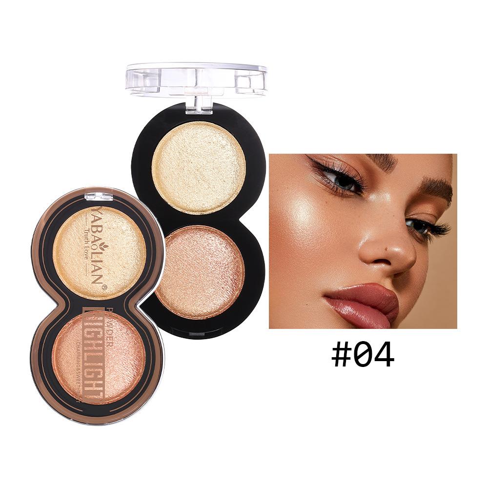 Combination Highlighter Powder Makeup Palette, Shimmer Glitter Highlighter Palette High Pigment Face Illuminator Makeup Gloss