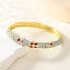 Jewelry Rhinestone Cloisonné Bracelet Flower Design Chinese Style Flower Jewelry Handmade Colorful Enamel Bracelet For Girls