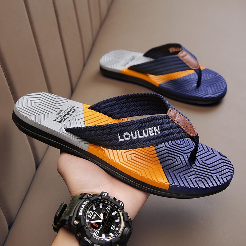 Plus Size Men's Non-Slip Outdoor Thong Sandals - Trendy Summer Beachwear