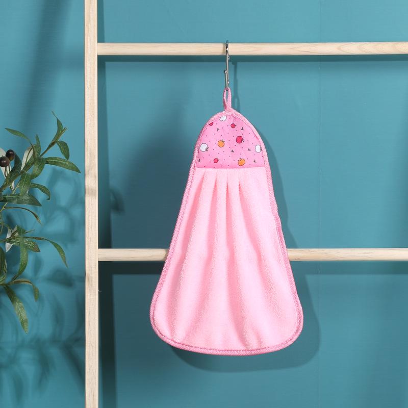 

Дитячий мультяшний рушник для рук з коралового флісу - Товстий, з петлею для підвішування, для кухні або ванної кімнати. 30*28cm рожевий