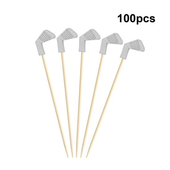 Golf Cocktail Picks 4.7 Inches Fruit Picks with Golf Club Head Top Appetizers Toothpicks for Sandwiches Burgers Cheese Olives Desserts Party Supplies