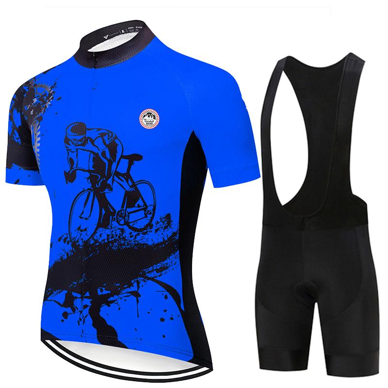 Kombinezon Kolarski 2025 Nowy Męski Letni Zestaw Krótki Rękaw Oddychający Sportowy Wyścigowy Ubrania Rowerowe MTB Uniform Rowerowy Outdoor