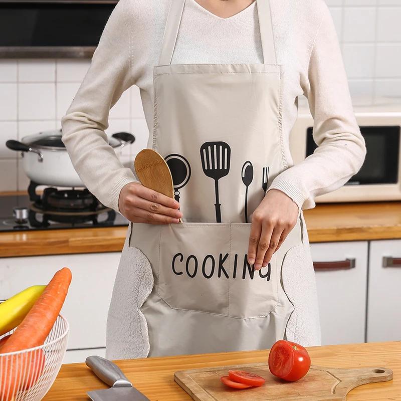 Apron Waterproof Oilproof Can Wipe Hands Kitchen Work Clothes Home Cooking Cleaning Men and Women Universal Sleeveless Apron