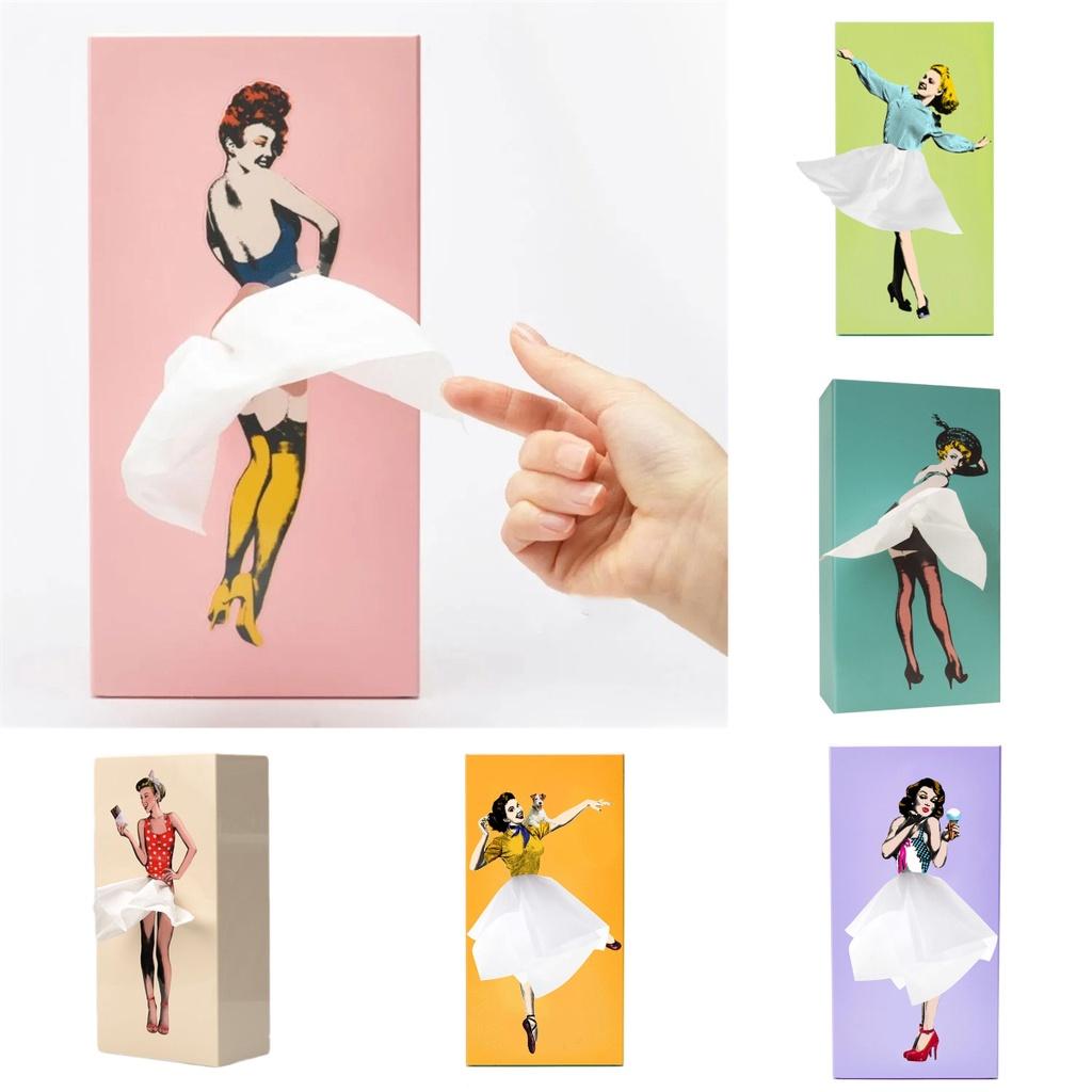 Adorable Marilyn Monroe Skirt Girl Tissue Box Cartoon Decorative Paper Holder