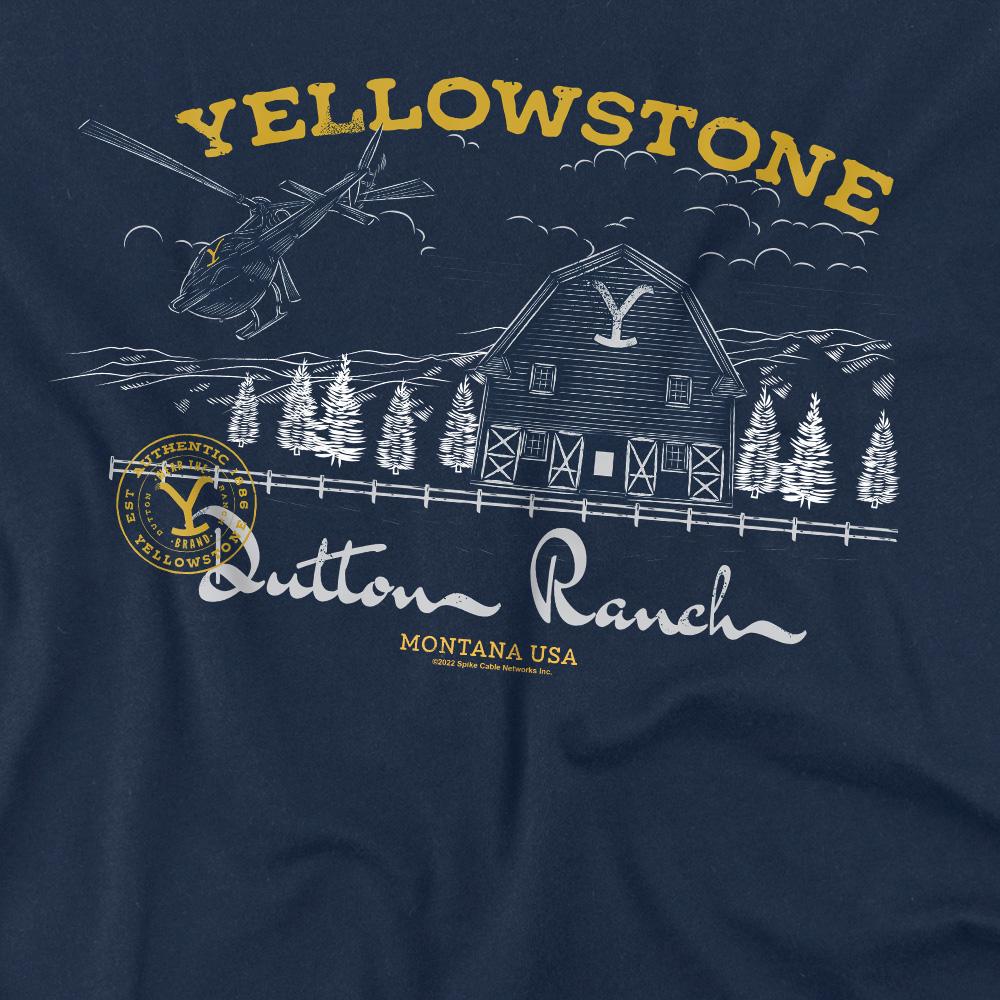 Yellowstone Mens Dutton Ranch Helicopter T-Shirt