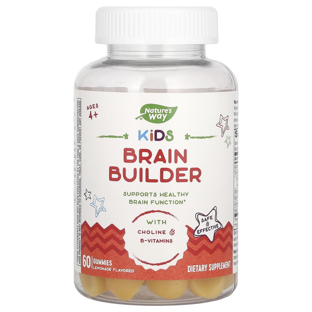 Nature'S Way, Brain Builder Gummies for Kids, Ages 4+, Lemonade, 60 Gummies