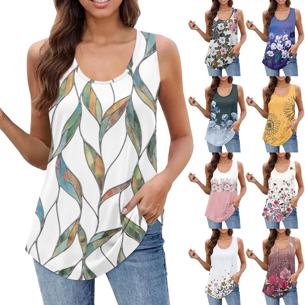 Women's Girl Tank Top Color Casual Top Tank Tops For Women Loose Fit Sleeveless Tops Flowy