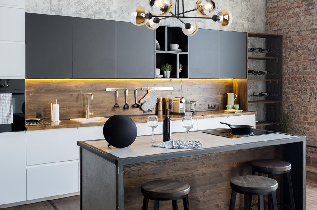 Asturia Black Ceiling Lamp 6-Flat Golden Lamp E27