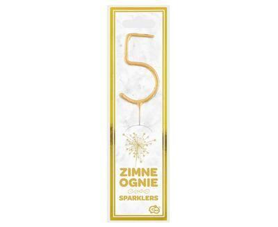 Zimne Ognie Złota Cyfra 5, 17Cm
