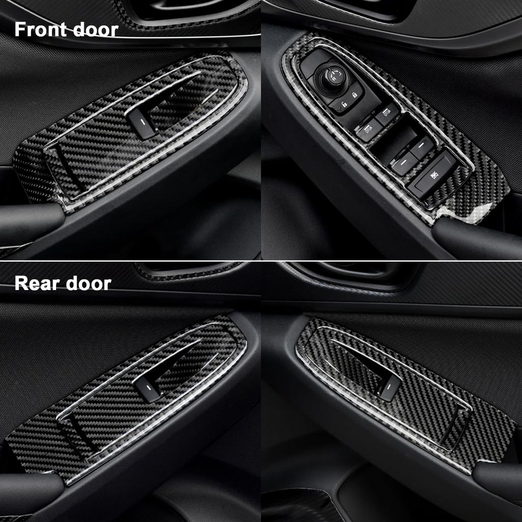 AIRSPEED Carbon Fiber Window Lift Switch Decorative Panel for Subaru WRX Generation VB RHD Stylish Interior Decorative Sticker with Tape for a Stylish
