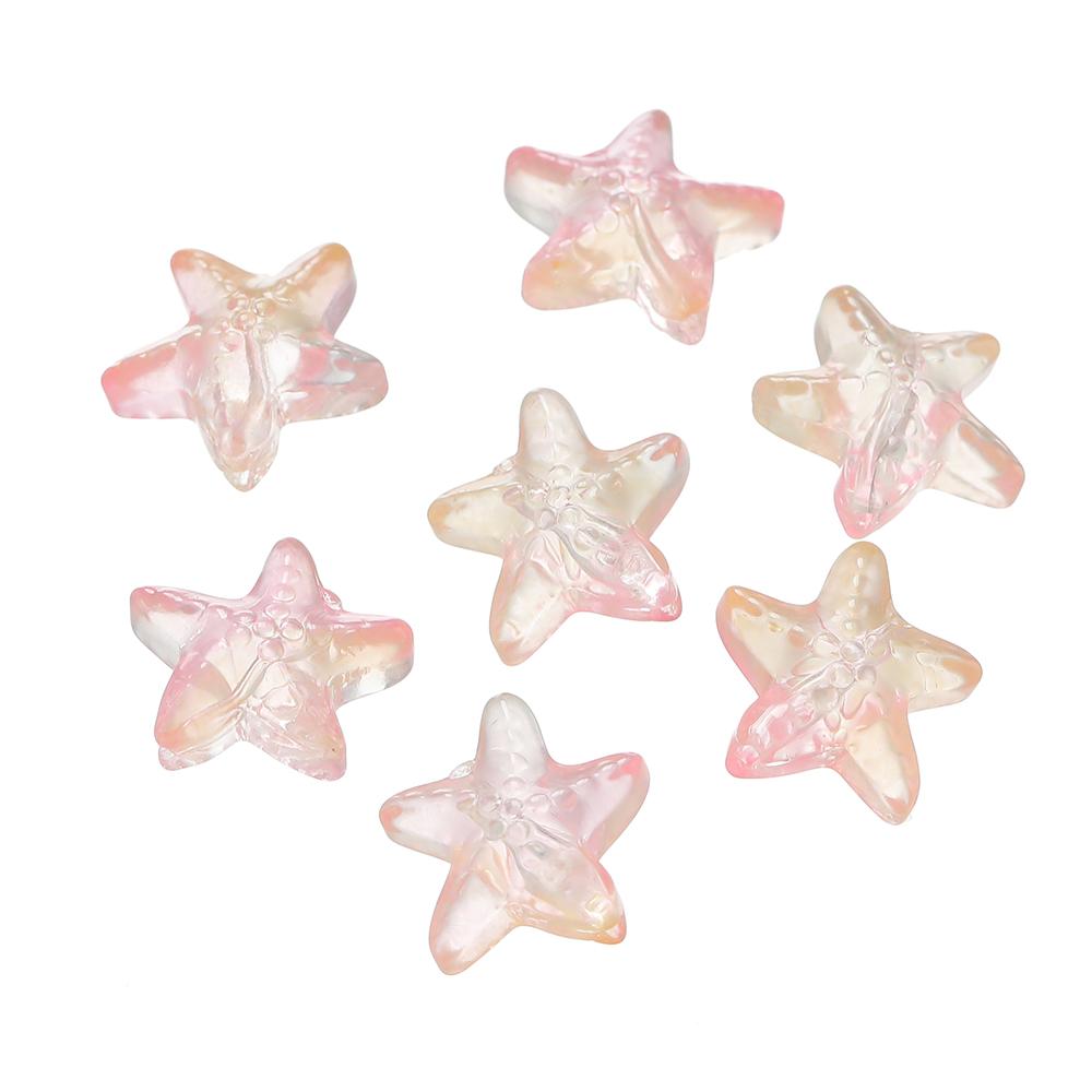 10pcs Colorful Glass Starfish Beads Star Czech Glass Loose Spacer Beads For DIY Bracelet Phone Chain Jewelry Making Accessories