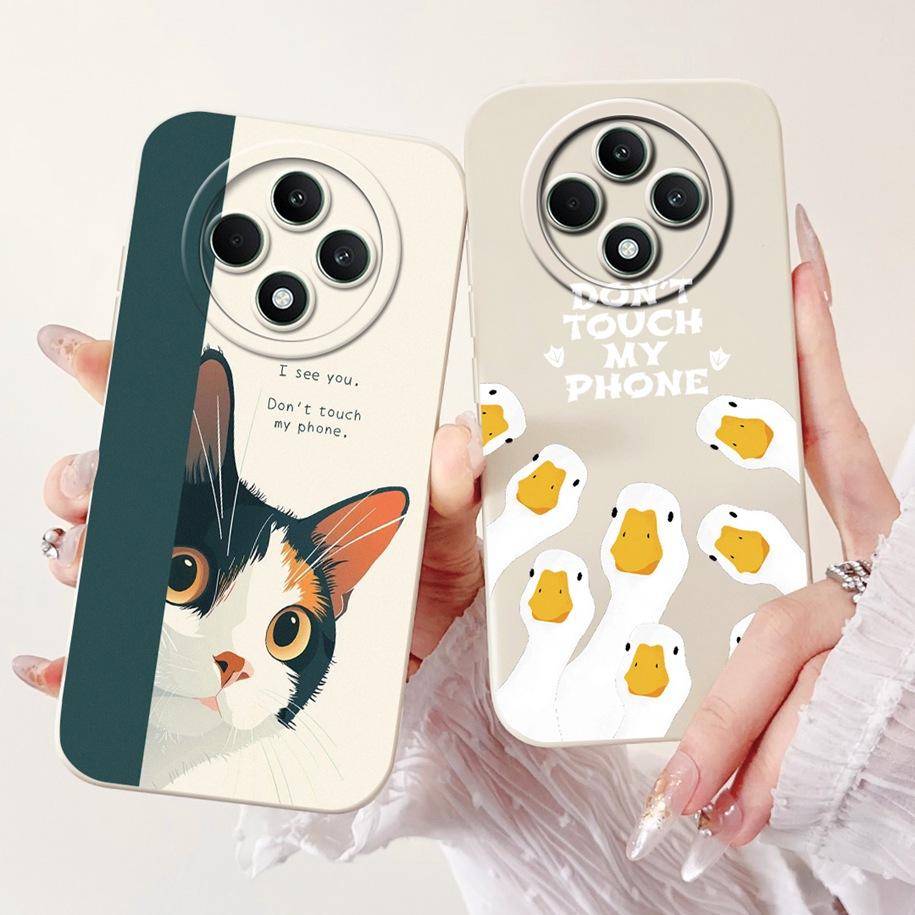 For OPPO Reno 12F 5G Case CPH2637 Lovely Panda Rabbit Liquid Silicone Durable Back Cover For OPPO Reno12F Reno12 FS F27 5G Coque