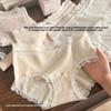 Women's Spring and Autumn Vintage Simple Pure Cotton 10A Antibacterial Extended Crotched Hip Waist Triangle Briefs