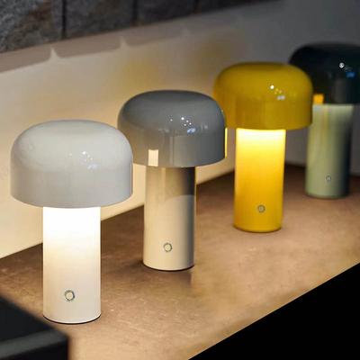 Lampada da tavolo a forma di fungo italiano, portatile, senza fili, ricaricabile, con tocco, lampada da notte USB, decorazione da scrivania, luce notturna per camera da letto