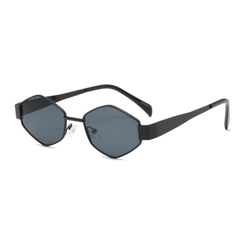 Sunglasses women's advanced sense metal rhombus new European and American style personalized fashion sunglasses sunglasses