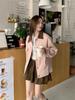 Pink Korean Style Cardigan - Early Autumn Workwear Jacket