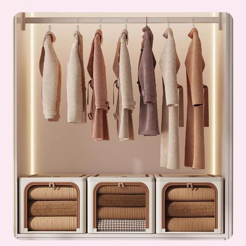 

Clothes Storage Boxes Foldable Storage Box Clear Window Double Zipper Waterproof Fabric Bin For Dorm Laundry China Mainland