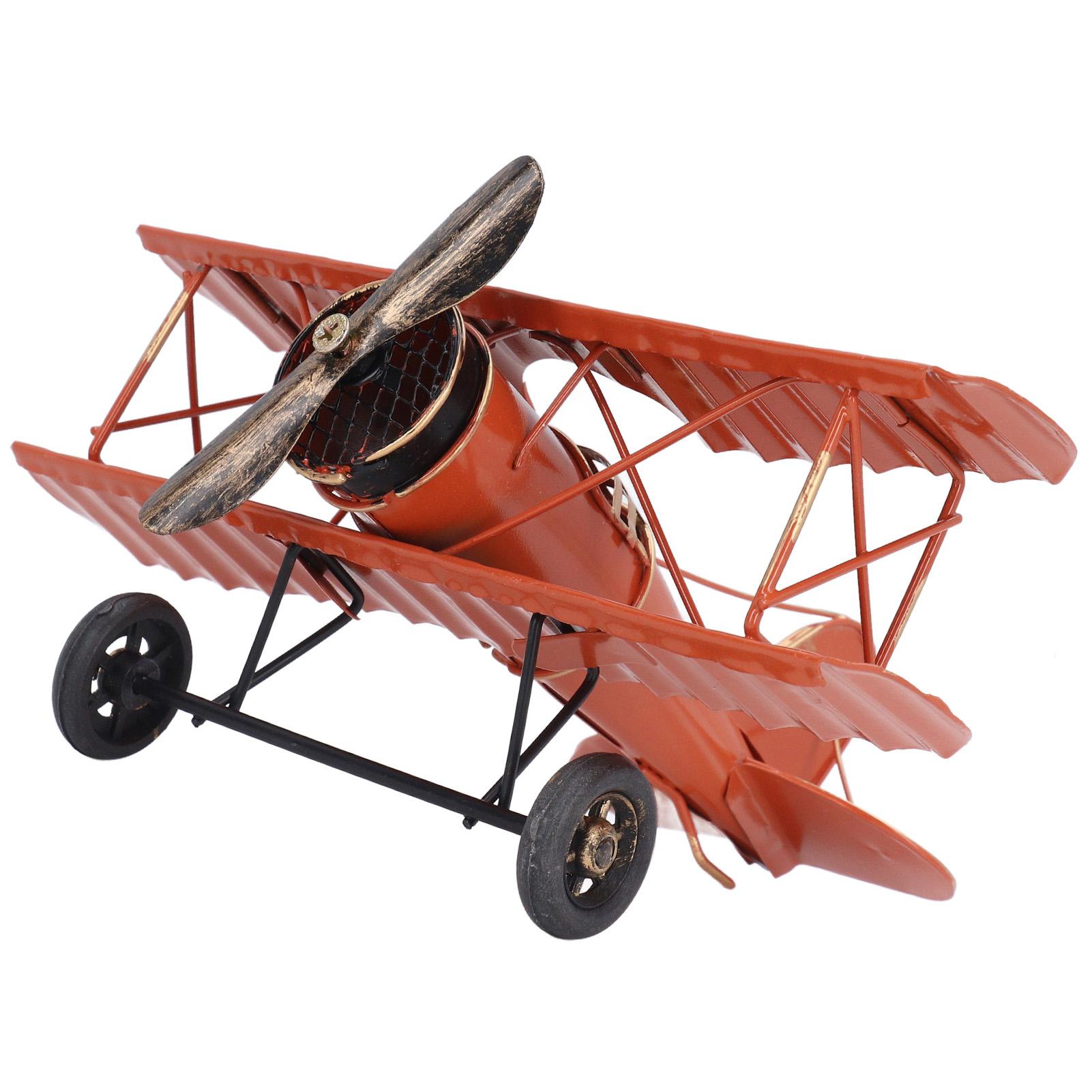 

Airplane Model Retro Style Versatile Iron Art Aircraft Model Desktop Decoration for Home Red червоний