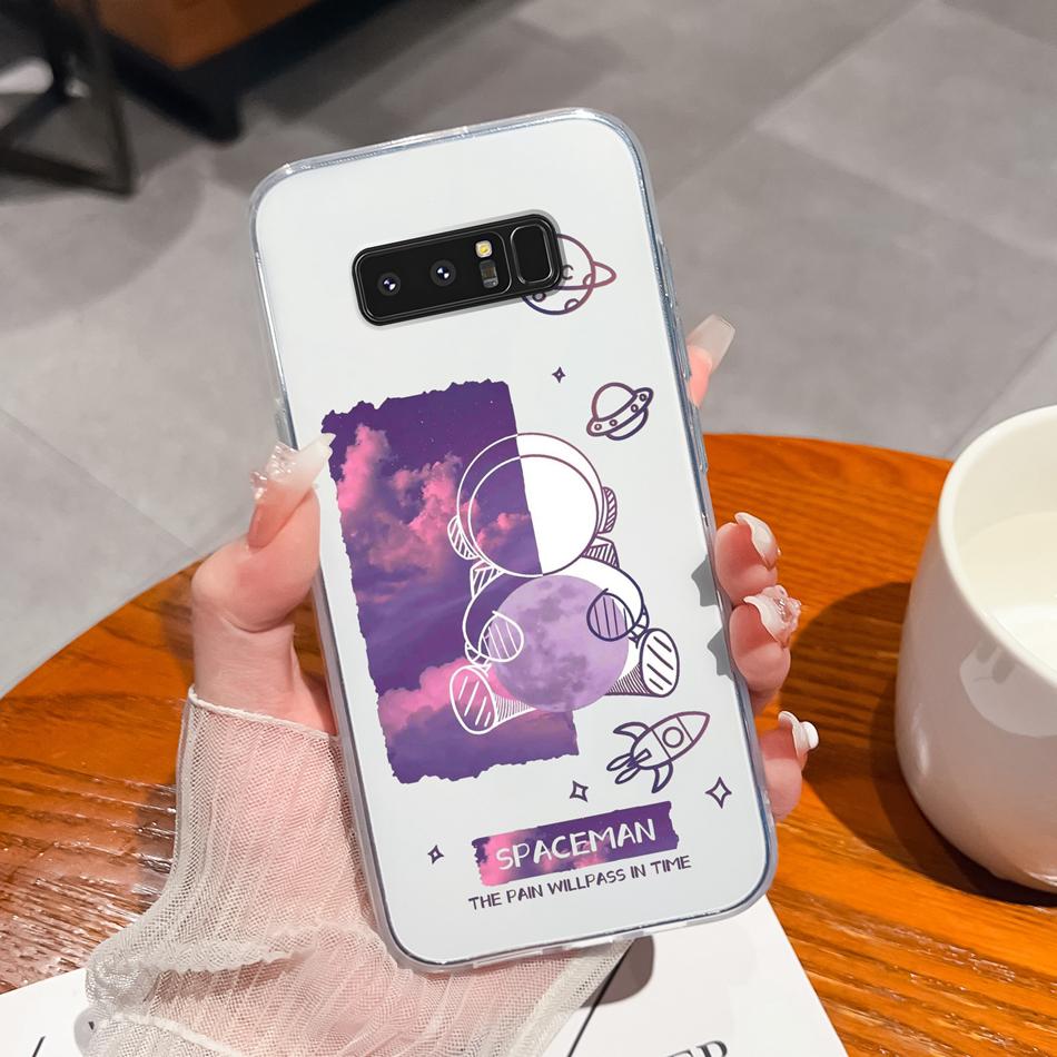 For Samsung Galaxy Note 8 9 20 Phone Cases Creative Soft TPU Silicone Clear Anti Drop Back Cover For Samsung Note8 Note9 Note20